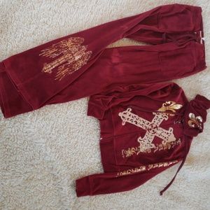 Laguna beach velour tracksuit small